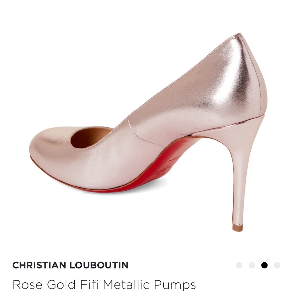 Louboutin Fifi Rose Gold Metallic Pumps